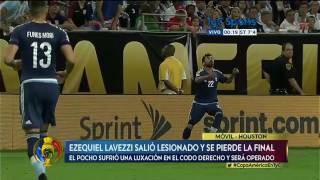 Ezequiel Lavezzi  sufrió terrible caída en copa america [upl. by Durnan252]