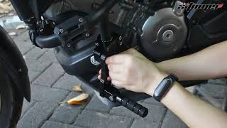 Motorcycle Adjustable Highway Peg Mounts Install on Suzuki Vstrom 650by Xitomer [upl. by Inol]