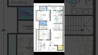 28×45 house plan civil materialsforbuildingabrickwall architecture [upl. by Novick]