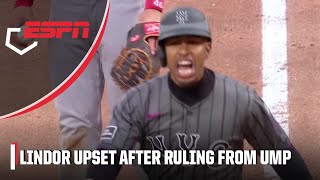 Francisco Lindor is heated after being called out for running too wide  ESPN MLB [upl. by Anitsihc]