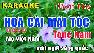 Karaoke Hoa Cài Mái Tóc Tone Nam Nhạc Sống Muoi Music  Hoa Cỏ Lau [upl. by Oicnecserc]