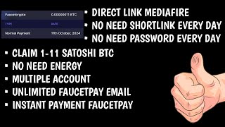 FAUCETCRYPTO  Claim Bitcoin Instant Payment FaucetPay [upl. by Inuat799]