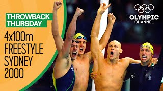 The Epic Mens 4x100m Freestyle Swimming Race  Sydney 2000 Replays  Throwback Thursday [upl. by Nujra]