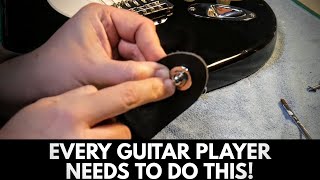 How To Install Schaller Strap Locks To A Guitar [upl. by Eichman]