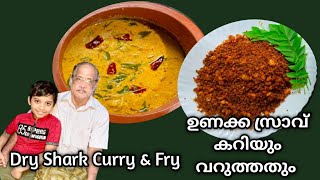 DRY SHARK MANGO CURRY amp FRYഉണക്ക സ്രാവ് മാങ്ങ കറിയും വറുത്തതുംSHARK FISH CURRY amp FRY [upl. by Elkin120]