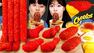 ASMR MUKBANG 직접 만든 치토스 양념치킨 치즈스틱 핫도그 짜파게티 먹방 amp 레시피 CHEETOS CHICKEN AND BLACK BEAN NOODLES EATING [upl. by Ahsyekal]