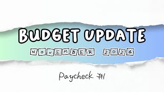 YNAB Budget Update  November Paycheck 1  zerobasedbudget youneedabudget [upl. by Meerek]