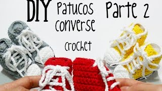 DIY Patucos Converse Parte 2 crochetganchillo tutorial [upl. by Waverley]