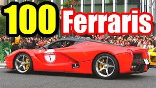 フェラーリ100台パレード！Ferraris  F2003GA Enzo Ferrari LaFerrari Dino [upl. by Brechtel118]