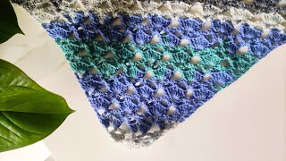 Tutorial uncinetto sciarpa scialle baktus facile per principianti  Crochet scarfbaktus beginner [upl. by Ceporah]