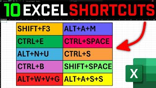 Top 10 TimeSaving Excel Shortcuts in 3 Minutes [upl. by Nored]