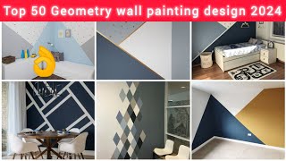 Top 50 Geometric Wall Painting Designs Ideas 2024  Geometric Accent Wall Paint  3d wall painting [upl. by Aidroc]