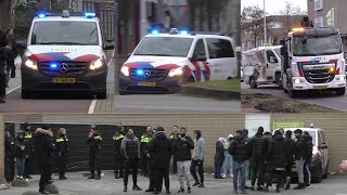 Grote Politie inzet na onrust op terrein explosie Rotterdam  Politie en Brandweer met spoed [upl. by Amehsyt]