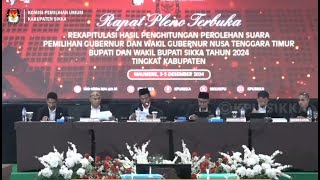 Rapat Pleno Terbuka Rekapitulasi Hasil Penghitungan Perolehan Suara Tahun 2024  Kab Sikka [upl. by Sharai239]