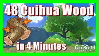 48 Cuihua Wood in 4 Minutes  Material Farm  Genshin Impact  How to Farm [upl. by Allebasi648]