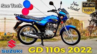 Suzuki GD 110s 2022 Model Special Blue Colour Complete Video On See Tech [upl. by Tevis]