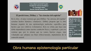 El positivismo Dilthey y “Las ciencias del espíritu” [upl. by Dlnaod424]