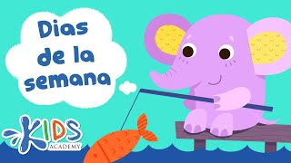 Días de la Semana Canción para Niños  Canciones Infantiles con Letras  Kids Academy Español [upl. by Ahsini717]