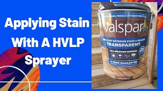 Applying Valspar One Coat Exterior stain with a sprayer [upl. by Yarak]