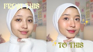 FRESH AND GLOW makeup tutorial rahasia makeup simple tapi glowing [upl. by Assyram]