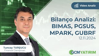 Bilanço Analizi BIMAS PGSUS MPARK GUBRF  Tuncay Turşucu tuncaytursucu [upl. by Herrick]