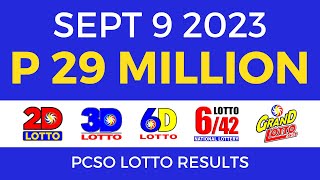 Lotto Result September 9 2023 9pm PCSO [upl. by Ahsilef943]