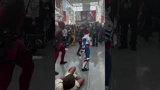 NYC COMIC CON WITH AlmightyArcher I’m the Deadpool in the back deadpool marvel shorts [upl. by Gawain]