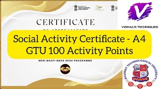 Meri Maati Mera Desh  Social Activity Certificate  A4 Activity  GTU 100 Activity Points [upl. by Basir656]