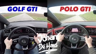 2018 VW POLO GTI VS VW GOLF GTI POV test drive [upl. by Chemosh917]