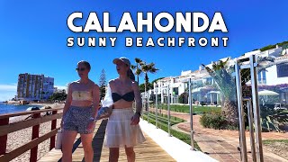 Calahonda Beachfront Mijas Spain Sunny Day Walk Costa del Sol  Málaga 4K [upl. by Zeus]