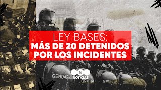 LEY BASES GASES AUTOS INCENDIADOS y MÁS DE 20 DETENIDOS en el Congreso  Telefe Noticias [upl. by Emylee]