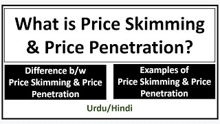 What is Price Skimming amp Price Penetration What is Skimming Pricing amp Penetration Pricing [upl. by Christoffer978]