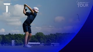 Henrik Stensons 11yearold sons amazing golf swing [upl. by Kalb]