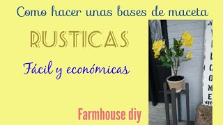 Como hacer bases para macetas rusticas fáciles y económicas macetas farmhouse macetas rusticas [upl. by Lienad]