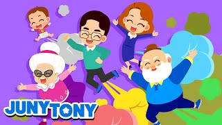 We Are a Gassy Poopy Family  The Funny Fart Family  Kids Songs  JunyTony [upl. by Leno17]