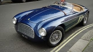 EPIC RIDE in a unique FERRARI 166 MM Barchetta through Central London [upl. by Edveh764]