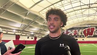 Wisconsin quarterback Nick Evers discusses his progress from spring to fall camp [upl. by Rissa474]