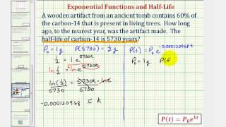 Ex Exponential Model  Determine Age Using Carbon14 Given Half Life [upl. by Wilow]