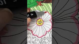 🌷​ Coloring pink flower  Coloreando flor rosa 🌷​ mandalacoloring painting librocolorear [upl. by Eserrehs342]