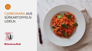 Lerne Carbonara aus Süßkartoffelnudeln mit der 33lKüchenmaschine zu machen  Rezepte  KitchenAid [upl. by Krauss]