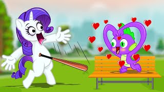 Spikes love at first sight for Rarity  MY LITTLE PONY  Stop Motion Paper [upl. by Gurney]