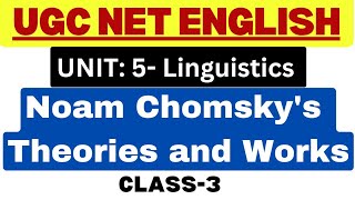 Noam Chomsky Theory of Language  Linguistics in English literature UGC NET English Literature [upl. by Eillom123]