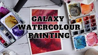 Galaxy Watercolour Painting  Simple Galaxy Process Video  Relaxing Watercolours [upl. by Verna911]