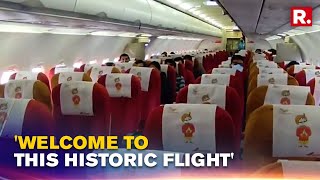 WATCH Air India Pilot Makes Special Announcement As First Flight Under Tata Group Takesoff [upl. by Vanni]