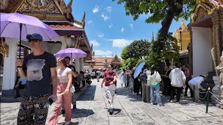 The Grand Palace in Bangkok Walking around the Grand Palace and Wat Arun in Thailand 4k [upl. by Ellimak]