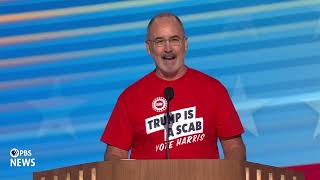 WATCH UAW president Shawn Fain speaks at 2024 Democratic National Convention  2024 DNC Night 1 [upl. by Hooker]