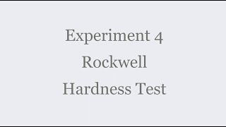 Rockwell Hardness Test [upl. by Ahsratan547]