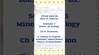 Theory of organic evolution lamarckisms thory of inheritance ch 4 part a zoology minor vbu sem 3 [upl. by Nahtnanhoj455]