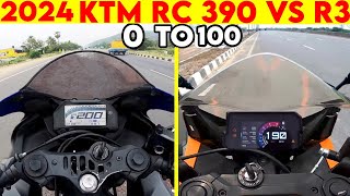 2024 Yamaha R3 VS KTM RC 390  TOPSPEED BATTLE [upl. by Francisca553]