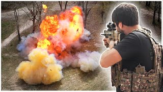 WE BLEW UP THE POLARIS FOURWHEELER 100LBS of TANNERITE [upl. by Star]